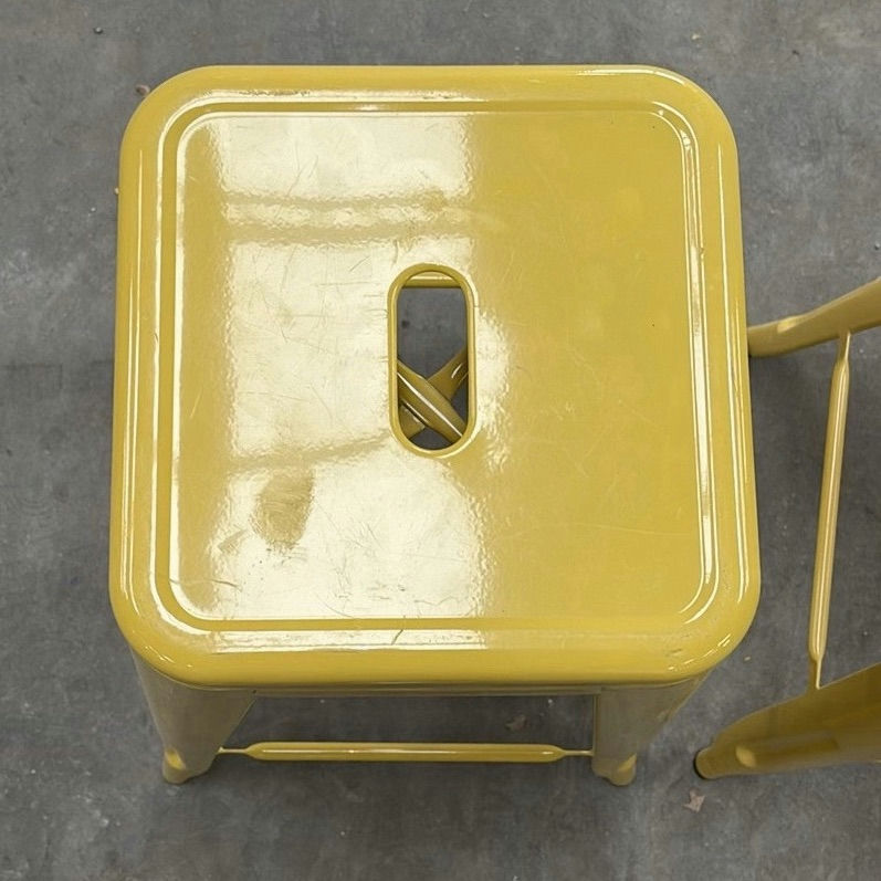 Pair of Yellow Metal Bar Stools - image 3 of 6