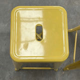 Pair of Yellow Metal Bar Stools - thumbnail 3 of 6