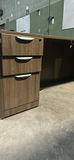 Woodgrain Office Desk with Three-Drawer Pedestal - thumbnail 4 of 5
