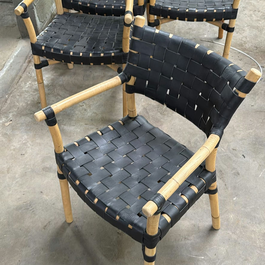 Set of Four Woven Armchairs - image 5 of 5