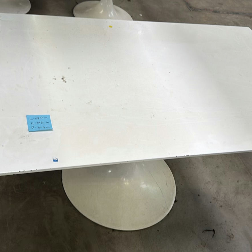 White Rectangular Pedestal Dining Table - image 5 of 5