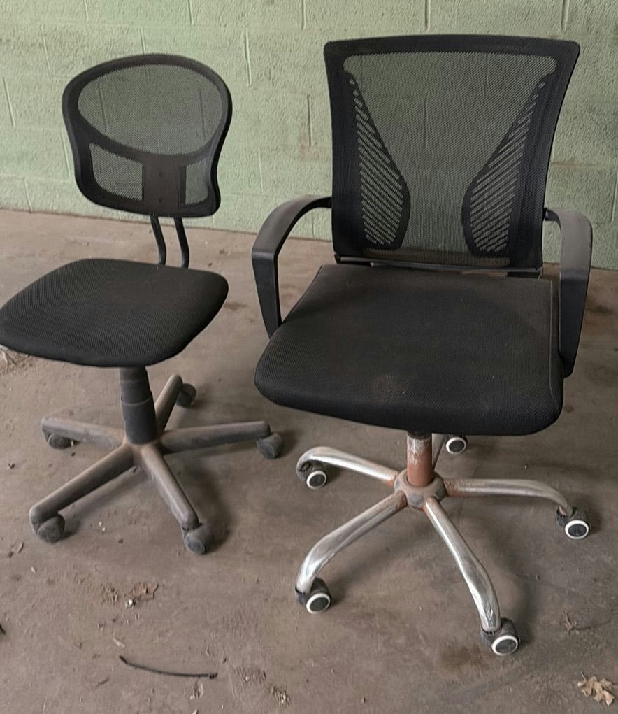 Two Black Mesh Office Chairs - image 1 of 6