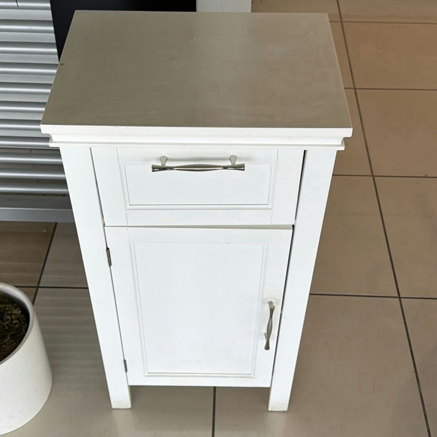 White Cabinet and Potted Artificial Plant - image 4 of 6