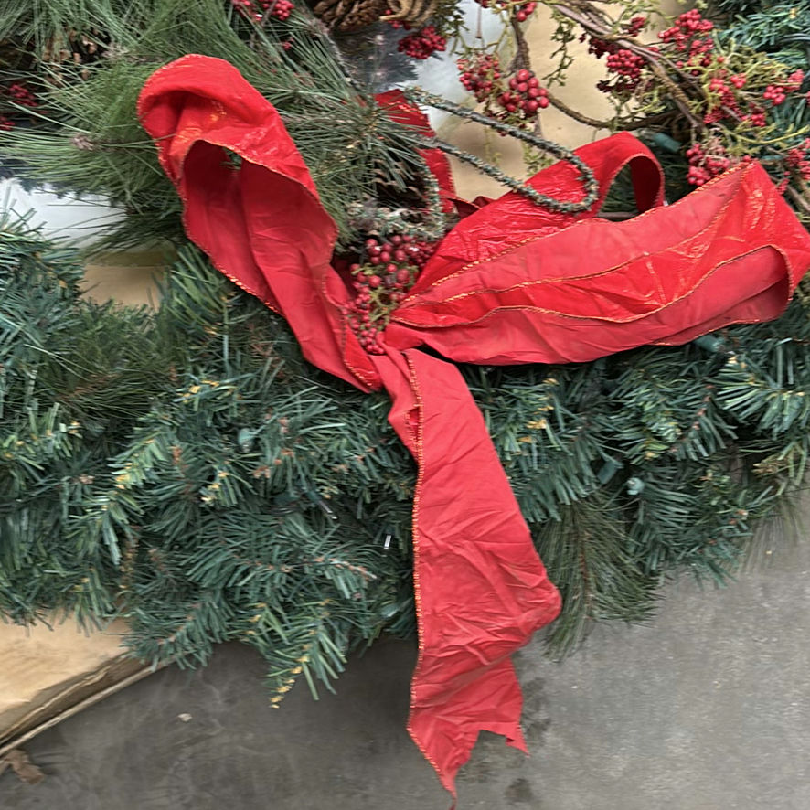 Artificial Christmas Wreath with Red Ribbon and Pinecone Accents - image 4 of 7