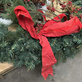 Artificial Christmas Wreath with Red Ribbon and Pinecone Accents - thumbnail 4 of 7