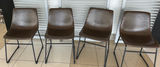 Set of Four Brown Upholstered Dining Chairs - thumbnail 1 of 5