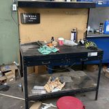 Metal Workbench with Pegboard and Drawers - thumbnail 1 of 3