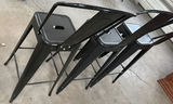 Set of Three Black Metal Bar Stools - thumbnail 2 of 5