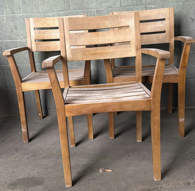 Set of Three Wooden Armchairs - image 1 of 5