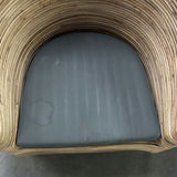 Pair of Rattan Barrel Chairs with Black Cushions - thumbnail 3 of 5