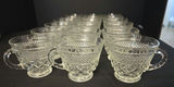 Collection of clear glass teacups with diamond-cut pattern - thumbnail 3 of 5