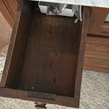 Antique wooden vanity with mirror and marble-topped side shelves - thumbnail 6 of 9