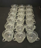 Collection of clear glass teacups with diamond-cut pattern - thumbnail 1 of 5