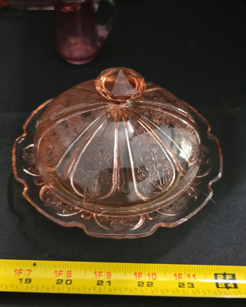 Assorted pink and clear glassware and serving pieces - image 2 of 6