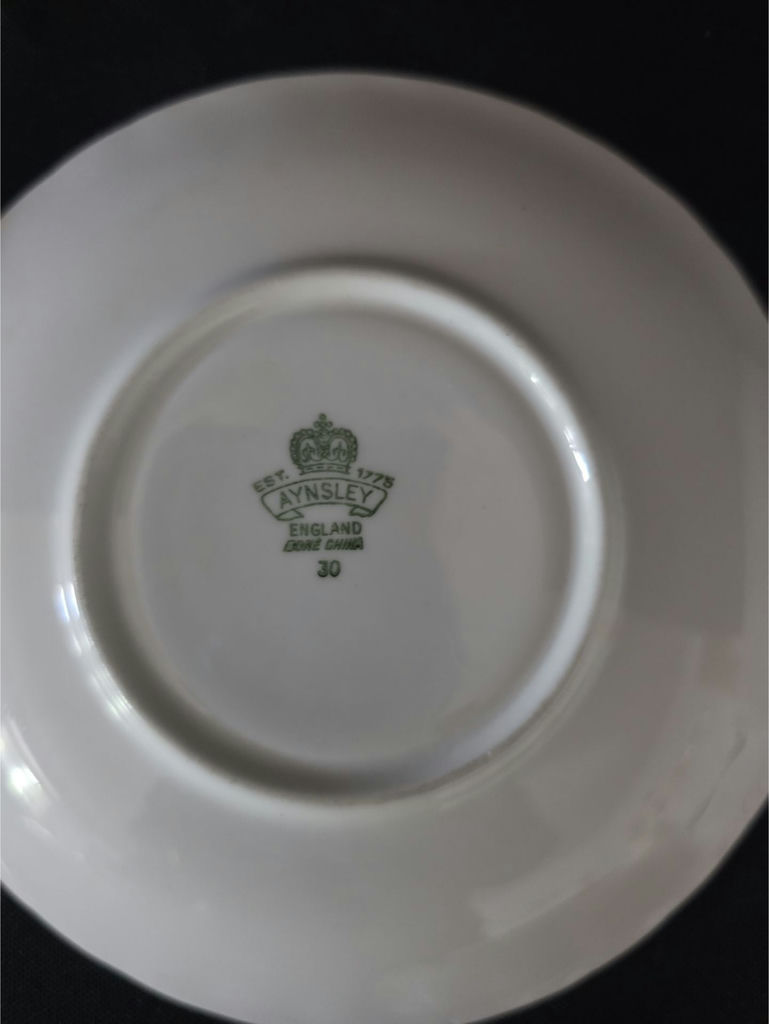 Assorted porcelain plates and saucers with floral and scenic designs - image 8 of 10