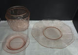 Pink Glass Dinnerware Set with Jar - thumbnail 4 of 5