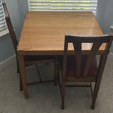 Wooden dining table with chairs - thumbnail 1 of 6