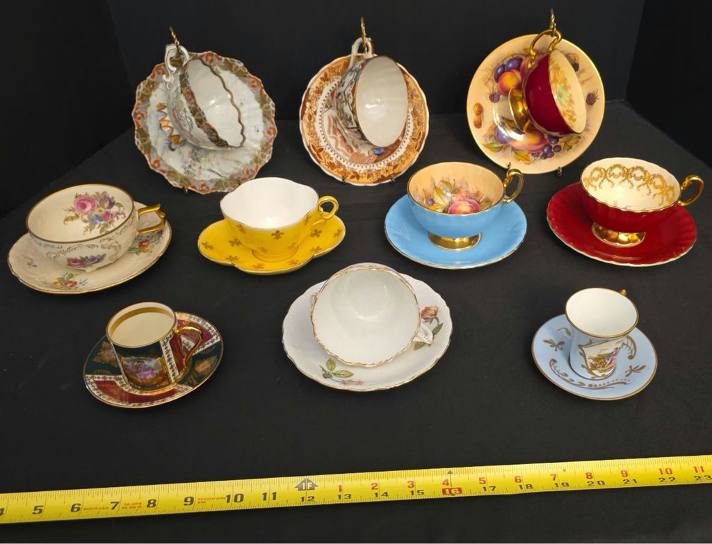 Assorted Ornate Teacups and Saucers - image 2 of 13