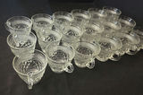 Collection of clear glass teacups with diamond-cut pattern - thumbnail 5 of 5