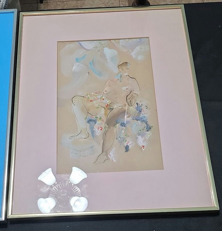 Three Framed Abstract Figure Art Prints - image 4 of 5