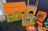 Colorful plastic toy houses and assorted figures - thumbnail 7 of 7
