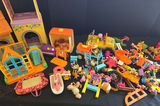 Colorful plastic toy houses and assorted figures - thumbnail 4 of 7