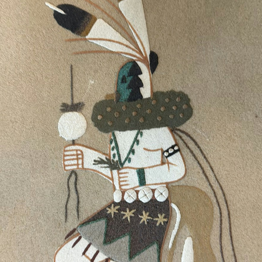 Set of Native American-inspired wooden plaque sand art - image 6 of 12