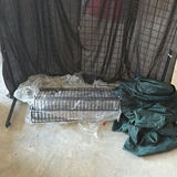 Foldable black metal wire wall for jewelry display with fabric screen - thumbnail 2 of 6