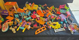 Colorful plastic toy houses and assorted figures - thumbnail 3 of 7