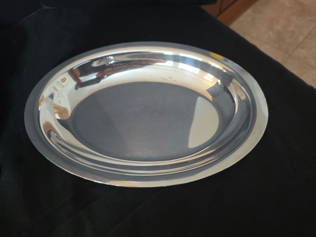 Silver-plated serving trays and chafing dish set - image 5 of 6