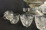 Crystal punch bowl with pedestal and twelve glass cups - thumbnail 5 of 5