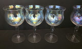 Set of eight stemmed goblets (iridescent and etched) - thumbnail 3 of 4
