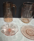 Pink glassware including pitchers and serving dishes - thumbnail 4 of 5