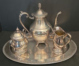 Silver Plated tea service on decorative tray - thumbnail 1 of 5