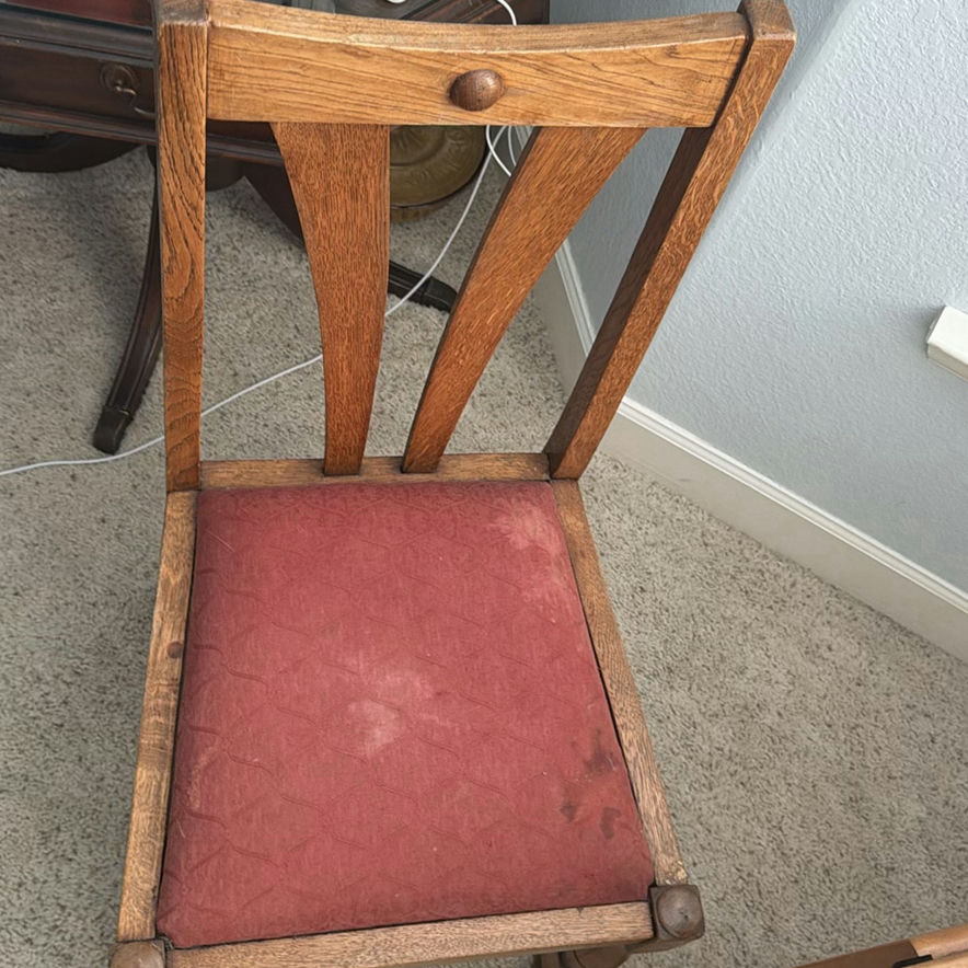 Wooden dining table with chairs - image 5 of 6