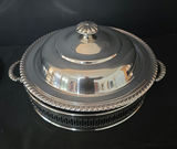 Silver-plated serving set with tray, chafing dish, and bowl - thumbnail 3 of 4