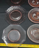 Assorted Glass Dinnerware: Round Copper-Patterned Plates and Clear Octagonal Plates - thumbnail 2 of 5