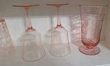 Pink embossed glassware: tumblers, stemware, and goblet - thumbnail 3 of 3