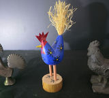 Assorted rooster figurines with decorative glass piece - thumbnail 3 of 6