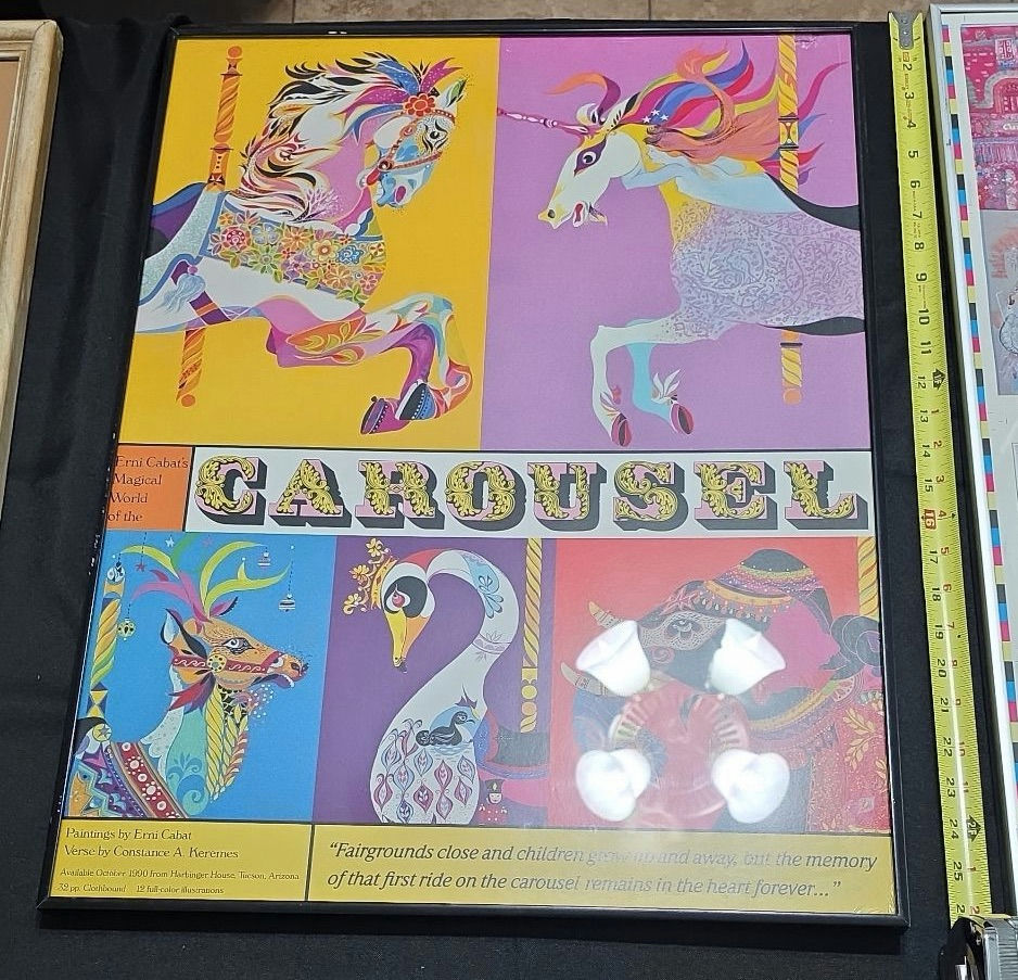 Framed Art Prints: Still-Life, Carousel Poster, and Multi-Panel Illustrations - image 6 of 8