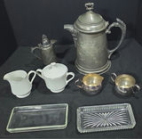Assorted vintage pewterware, glassware and china - thumbnail 1 of 11