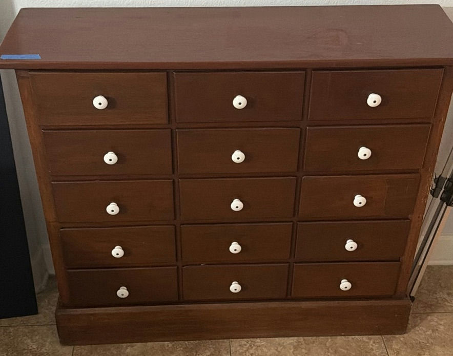 Wooden apothecary chest with 15 drawers - image 1 of 6
