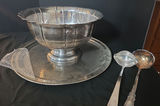 Gorham silverplate punch bowl with tray and serving spoons - thumbnail 4 of 6