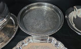 Silver-plated serving ware set with lidded chafing dish and engraved trays - thumbnail 5 of 6