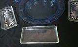 Blue glassware and crystal serving dishes - thumbnail 2 of 6