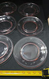 Pink etched glass dinnerware with amber accents - thumbnail 3 of 8