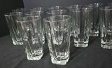 Set of Tall Faceted Clear Drinking Glasses - thumbnail 2 of 4