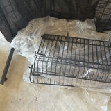 Foldable black metal wire wall for jewelry display with fabric screen - thumbnail 4 of 6