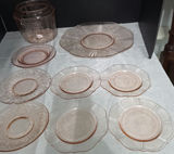 Pink Glass Dinnerware Set with Jar - thumbnail 3 of 5