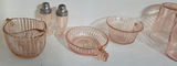 Pink Ribbed Glassware Set with Tumblers, Bowls, and Shakers - thumbnail 2 of 3
